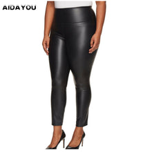 Load image into Gallery viewer, Plus Size Leggings for Women Big Size 5XL 6XL 7XL Black Girls Spandex Clothing Faux Leather PU Leggings ouc088