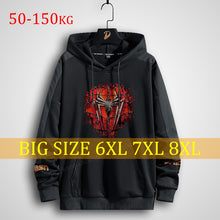Load image into Gallery viewer, Plus Size Men's Hoodies Printing Anime Hero streetwear oversized sweatshirt clothing 150kg big men style long Hooded 6xl 7xl 8xl