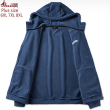 Load image into Gallery viewer, Plus size 6XL 7XL 8XL Soft shell fleece hoodies men streetwear Hip Hop harajuku sweatshirts male tourism Gym sports men clothing