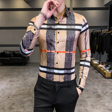Load image into Gallery viewer, Plus Size M-6XL High Quality Printed Shirts Brand Clothing Men Designer Social Tuxedo Slim Long Sleeve Baroque Slim Party Shirt