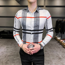 Load image into Gallery viewer, Plus Size M-6XL High Quality Printed Shirts Brand Clothing Men Designer Social Tuxedo Slim Long Sleeve Baroque Slim Party Shirt