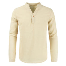 Load image into Gallery viewer, Men Plus Size Shirt Top Ancient Viking Embroidery Lace Up V Neck Long Sleeve Shirt Top For Men's Clothing