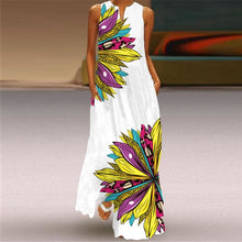 Load image into Gallery viewer, Women Human Face Printed Black Dress Sexy Sleeveless V Neck A Line Loose Chiffon Summer Dress Elegant Evening Party Beach Dress