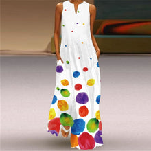 Load image into Gallery viewer, Women Human Face Printed Black Dress Sexy Sleeveless V Neck A Line Loose Chiffon Summer Dress Elegant Evening Party Beach Dress