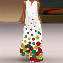 Load image into Gallery viewer, Women Human Face Printed Black Dress Sexy Sleeveless V Neck A Line Loose Chiffon Summer Dress Elegant Evening Party Beach Dress