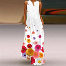 Load image into Gallery viewer, Women Human Face Printed Black Dress Sexy Sleeveless V Neck A Line Loose Chiffon Summer Dress Elegant Evening Party Beach Dress