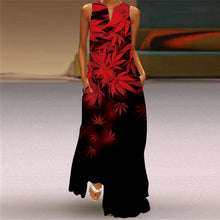 Load image into Gallery viewer, Women Human Face Printed Black Dress Sexy Sleeveless V Neck A Line Loose Chiffon Summer Dress Elegant Evening Party Beach Dress