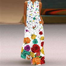 Load image into Gallery viewer, Women Human Face Printed Black Dress Sexy Sleeveless V Neck A Line Loose Chiffon Summer Dress Elegant Evening Party Beach Dress