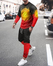 Load image into Gallery viewer, Summer Men's Trend Clothing 3d Printing Kk Casual Men's Long-sleeved T-shirt Set Round Neck Plus Size Street Sports Pants Men's