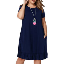 Load image into Gallery viewer, Spring Big size 9XL dress for Fat MM Woman dress Loose solid ruffles plus size women clothing 9xl dress vestidos
