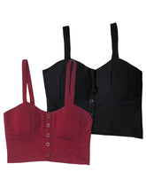 Load image into Gallery viewer, gkfnmt Crop Top Women Camis Halter Top Women Camisole 2022 Summer Sexy Sleeveless Slim Low Chest Button Plus Size 3XL Clothing