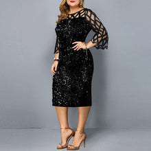 Load image into Gallery viewer, Plus Size Clothing For Women Midi Dress Mother Bride Groom Outfit Elegant Sequins Wedding Cocktail Party Summer 2022 5XL 6XL