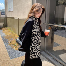 Load image into Gallery viewer, Luna&Dolphin Women Leopard Pattern Wool Scarf Camel Skin Friendly Neckerchief Soft Knitted Woolen Ins Neck Big Pashmina Shawl