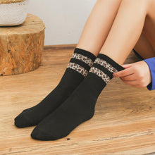 Load image into Gallery viewer, Women Socks Cotton Seamless Leopard Sock Soft Skin-friendly High Quality Sleeping Middle Tube Socks Winter Hot Sale BANNIROU