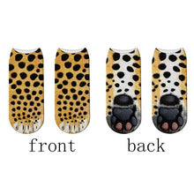 Load image into Gallery viewer, Fashion 3D Printing Animal Paw Socks Tiger Leopard Cat Cute Fun Harajuku Happy Socks For kids Summer Women Cotton Low Ankle Socks
