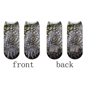 Fashion 3D Printing Animal Paw Socks Tiger Leopard Cat Cute Fun Harajuku Happy Socks For kids Summer Women Cotton Low Ankle Socks