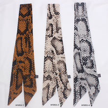 Load image into Gallery viewer, 2019 Leopard Snake Skin Print New Bag Skinny Silk Scarf For Women Luxury Foulard Women Tie Fashion Head Scarves For Ladies H1053
