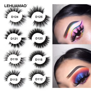 LEHUAMAO Lashes 3D Mink Eyelashes Natural Long Lasting Fluffy Eye Lashes Reusable Dramatic Volume Eyelash Makeup