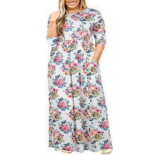 Load image into Gallery viewer, Big size dress women summer large size short sleeve print wear-resistant long dress plus size fat MM women clothing maxi dress

