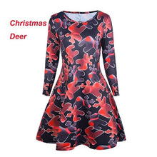 Load image into Gallery viewer, 4XL 5XL Large Size Dress Casual Printed Cartoon Christmas Dress Autumn Winter Long Sleeve A -line Dress Plus Size Women Clothing
