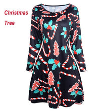 Load image into Gallery viewer, 4XL 5XL Large Size Dress Casual Printed Cartoon Christmas Dress Autumn Winter Long Sleeve A -line Dress Plus Size Women Clothing
