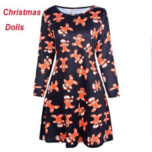 Load image into Gallery viewer, 4XL 5XL Large Size Dress Casual Printed Cartoon Christmas Dress Autumn Winter Long Sleeve A -line Dress Plus Size Women Clothing
