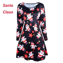 Load image into Gallery viewer, 4XL 5XL Large Size Dress Casual Printed Cartoon Christmas Dress Autumn Winter Long Sleeve A -line Dress Plus Size Women Clothing
