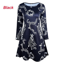 Load image into Gallery viewer, 4XL 5XL Large Size Dress Casual Printed Cartoon Christmas Dress Autumn Winter Long Sleeve A -line Dress Plus Size Women Clothing
