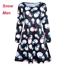 Load image into Gallery viewer, 4XL 5XL Large Size Dress Casual Printed Cartoon Christmas Dress Autumn Winter Long Sleeve A -line Dress Plus Size Women Clothing
