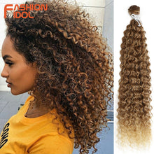 Load image into Gallery viewer, FASHION IDOL Kinky Curly Wave Hair 110G Heat Resistant Silver Grey Synthetic Hair 2Pcs/Lot 22 Inch Weave Hair Bundles Extensions
