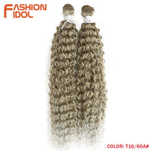 Load image into Gallery viewer, FASHION IDOL Kinky Curly Wave Hair 110G Heat Resistant Silver Grey Synthetic Hair 2Pcs/Lot 22 Inch Weave Hair Bundles Extensions
