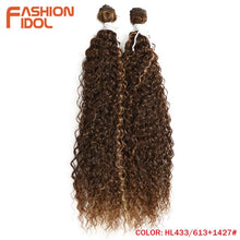 Load image into Gallery viewer, FASHION IDOL Kinky Curly Wave Hair 110G Heat Resistant Silver Grey Synthetic Hair 2Pcs/Lot 22 Inch Weave Hair Bundles Extensions
