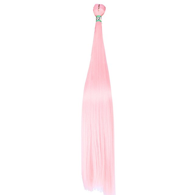 Purple Pink Green Silky Straight Soft hair weft 22 Inch 100 Gram one Piece Tissage Fiber Hair Weave Synthetic hair Extension