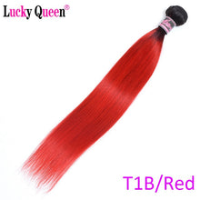 Load image into Gallery viewer, Lucky Queen Peruvian Straight Hair Bundles 30 inch Human Hair Bundles Remy Hair Extension 1B/Red/Blue/Grey/Orange/613 Blonde
