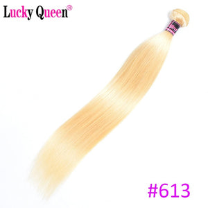 Lucky Queen Peruvian Straight Hair Bundles 30 inch Human Hair Bundles Remy Hair Extension 1B/Red/Blue/Grey/Orange/613 Blonde