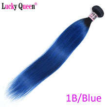 Load image into Gallery viewer, Lucky Queen Peruvian Straight Hair Bundles 30 inch Human Hair Bundles Remy Hair Extension 1B/Red/Blue/Grey/Orange/613 Blonde
