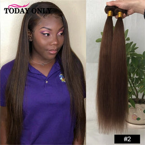 TODAY ONLY Malaysian Straight Hair Bundles 1/3/4 Bundles #1B/2/4/27/33/613 Remy Hair Extensions Human Hair Color Weave Bundles