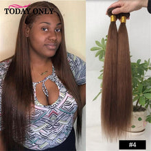 Load image into Gallery viewer, TODAY ONLY Malaysian Straight Hair Bundles 1/3/4 Bundles #1B/2/4/27/33/613 Remy Hair Extensions Human Hair Color Weave Bundles
