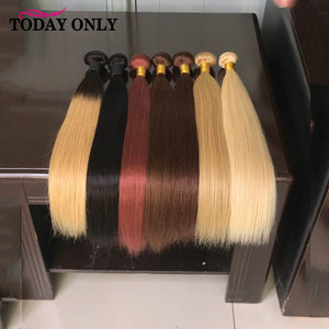 TODAY ONLY Malaysian Straight Hair Bundles 1/3/4 Bundles #1B/2/4/27/33/613 Remy Hair Extensions Human Hair Color Weave Bundles