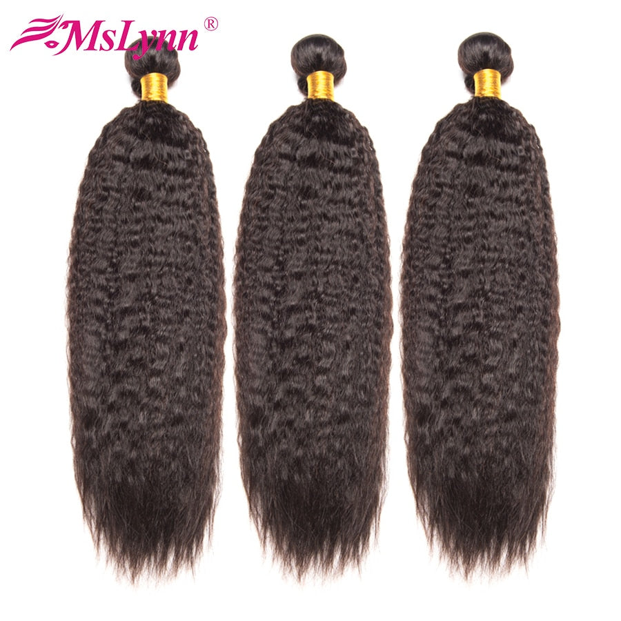 Kinky Straight Hair Bundles Brazilian Hair Weave Bundles Human Hair Bundles Remy Hair Extensions Natural Black 1 or 3 Bundles