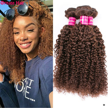 Load image into Gallery viewer, Pre-Colored Light Brown 4 Bundles Malaysian Hair Kinky Curly Bundles Non-Remy Human Hair Middle Ratio
