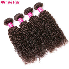 Load image into Gallery viewer, Pre-Colored Light Brown 4 Bundles Malaysian Hair Kinky Curly Bundles Non-Remy Human Hair Middle Ratio

