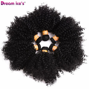 Dream Ice's Bouncy Curly Synthetic Weave 6 Pcs/lot Natural Short Hair Welf Bundles Black Hair Weaving 6 Inch