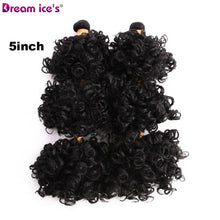 Load image into Gallery viewer, Dream Ice&#39;s Bouncy Curly Synthetic Weave 6 Pcs/lot Natural Short Hair Welf Bundles Black Hair Weaving 6 Inch
