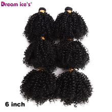 Load image into Gallery viewer, Dream Ice&#39;s Bouncy Curly Synthetic Weave 6 Pcs/lot Natural Short Hair Welf Bundles Black Hair Weaving 6 Inch
