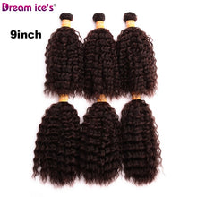 Load image into Gallery viewer, Dream Ice&#39;s Bouncy Curly Synthetic Weave 6 Pcs/lot Natural Short Hair Welf Bundles Black Hair Weaving 6 Inch
