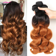 Load image into Gallery viewer, TODAY ONLY 1 3 4 Bundles Body Wave Bundles Ombre Hair Bundles Brazilian Hair Weave Bundles Remy Human Hair Extensions
