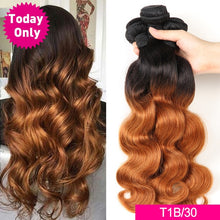 Load image into Gallery viewer, TODAY ONLY 1 3 4 Bundles Body Wave Bundles Ombre Hair Bundles Brazilian Hair Weave Bundles Remy Human Hair Extensions
