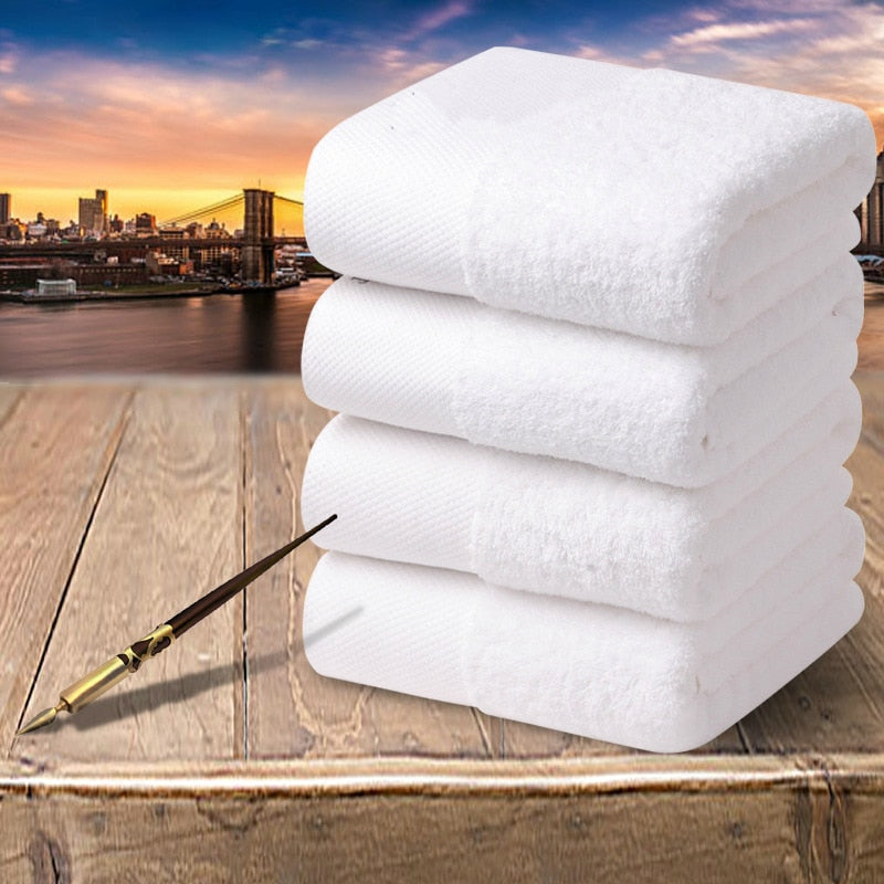 Five-star Hotel  Thick Cotton Towelbath Pure White Towel Super Soft Strong Absorbent Towel Spa /Beauty Salon/resturant Supplies