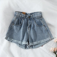 Load image into Gallery viewer, New 2020 Summer High Waist Denim Shorts Women Casual Loose Ladies Fashion Plus Size Elastic Waist Wide Leg Short Jeans Female
